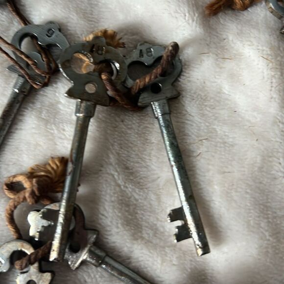 Set of 12 Skeleton Keys with Matching Numbers on Paired  Keys - Picture 6 of 10